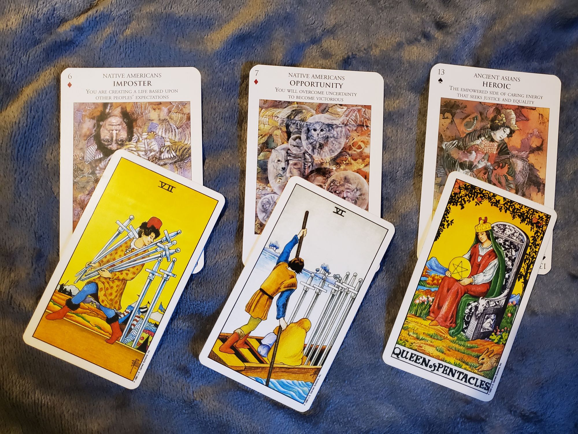 My Destiny reading with UG deck, and what I consider to be RWS equivalents.