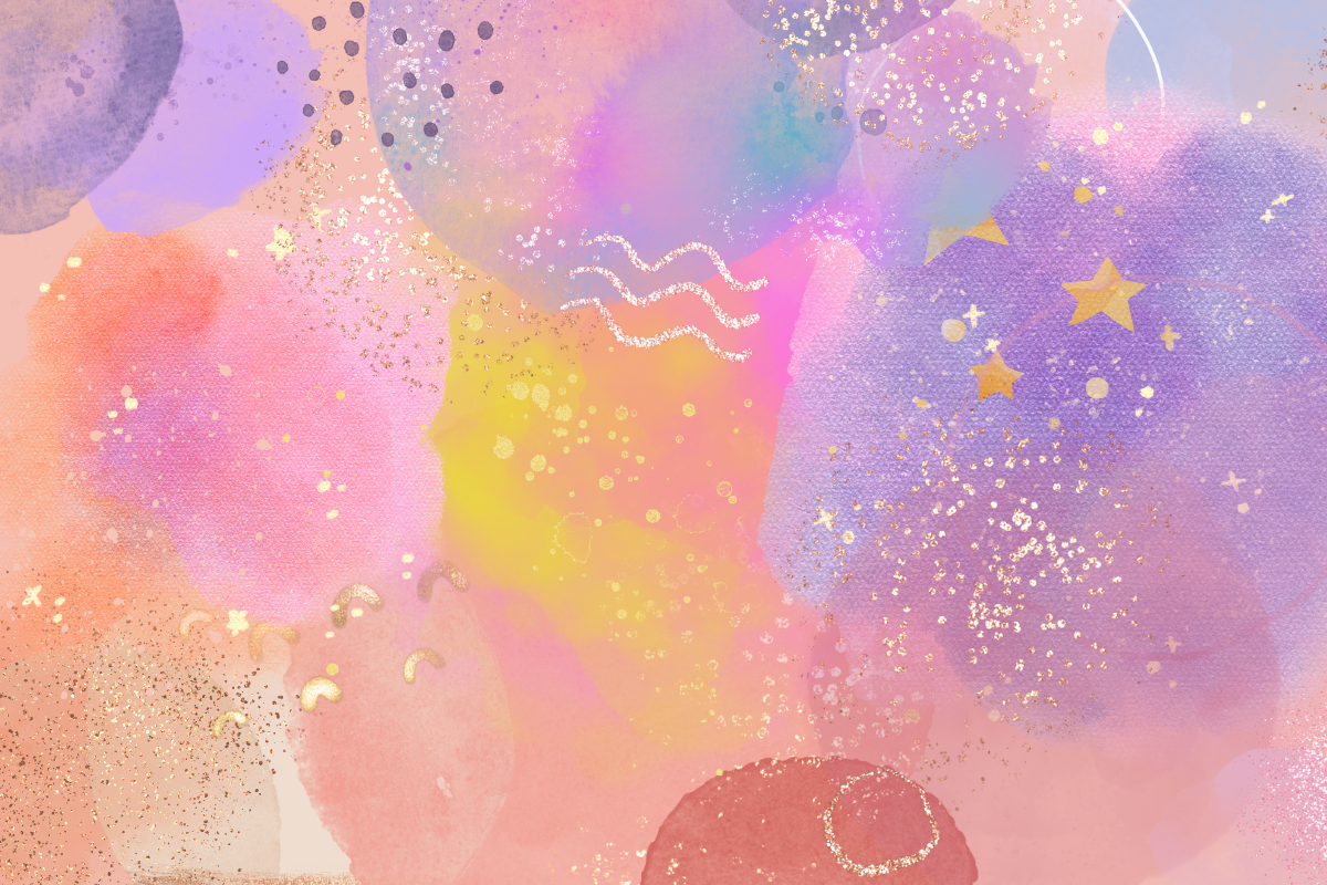 Watercolor background for my astrology readings, also has squiggles. I do written reports and video readings.